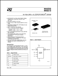 M48Z18 datasheet: 64 KBIT (8KB X 8) ZEROPOWER SRAM M48Z18