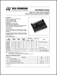 GS-R405S datasheet: 20 W TO 140 W STEP-DOWN SWITCHING REGULATOR FAMILY GS-R405S
