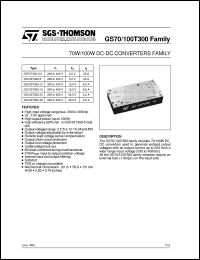 GS100T300-5 datasheet: 70 W / 100 W DC-DC CONVERTERS FAMILY GS100T300-5