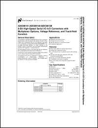 ADC08131CIWM datasheet: 8-Bit High Speed Serial I/O A/D Converter with Multiplexer Options, Voltage Reference and Track/Hold Function ADC08131CIWM