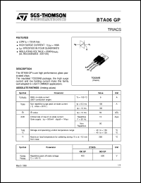 BTA06-600GP datasheet: TRIACS BTA06-600GP