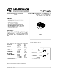 THBT200S1 datasheet: TRANSIENT VOLTAGE SUPPRESSOR FOR SLIC PROTECTION - (ASD) THBT200S1