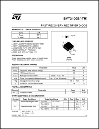 BYT3400B-TR datasheet: FAST RECOVERY RECTIFIER DIODE BYT3400B-TR