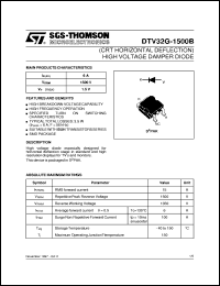 DTV32G-1500B datasheet: HIGH VOLTAGE DAMPER DIODE (CRT HORIZONTAL DEFLECTION) DTV32G-1500B