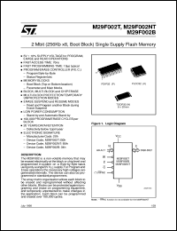 M29F002NT datasheet: 2 MBIT (256KB X8, BOOT BLOCK) SINGLE SUPPLY FLASH MEMORY M29F002NT