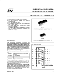 ULN2004A datasheet: SEVEN DARLINGTON ARRAYS ULN2004A