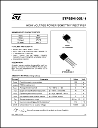 STPS5H100B datasheet: HIGH VOLTAGE POWER SCHOTTKY RECTIFIER STPS5H100B