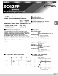 XC62FP4602PR datasheet: 250mA positive voltage regulator, output 4.6V, tolerance 2% XC62FP4602PR