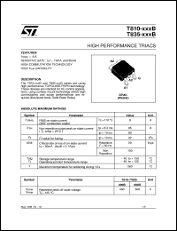 T810-600B datasheet: HIGH PERFORMANCE TRIACS T810-600B