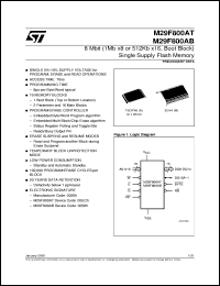 M29F800AB70M1 datasheet: 8 MBIT (1MB X8 OR 512KB X16, BOOT BLOCK) SINGLE SUPPLY FLASH MEMORY M29F800AB70M1