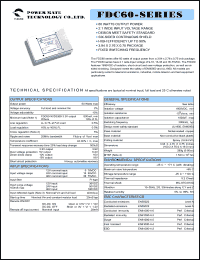 FDC60-48D05 datasheet: Input range:36-75 VDC;output voltage:+/-5 VDC; output current:+10/-2 A;input current:1540 mA; 60 W DC-DC converter FDC60-48D05