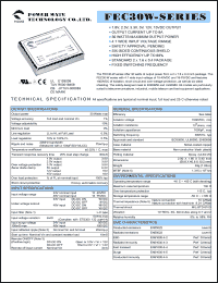 FEC30-48S1P8W datasheet: Input range:18-75 VDC;output voltage:1.8 VDC; output current:8000 mA;input current:390 mA; 30 W DC-DC converter FEC30-48S1P8W