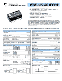PDL02-05S05 datasheet: Input range:4.5-9 VDC;output voltage:5 VDC; output current:100/400 mA;input current:645 mA; 2 W DC-DC converter PDL02-05S05