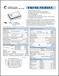 FKC05-12D05 datasheet: Input range:9-18 VDC;output voltage:+/-5 VDC; output current:+/-500 mA;input current:563 mA; 5 W DC-DC converter FKC05-12D05