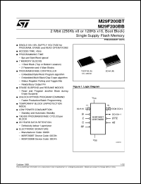 M29F200BT45N1 datasheet: 2 MBIT (256KB X8 OR 128KB X16, BOOT BLOCK) SINGLE SUPPLY FLASH MEMORY M29F200BT45N1