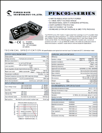 PFKC05-24S33 datasheet: Input range:18-36 VDC;output voltage:3.3 VDC; output current:1000 mA;input current:202 mA; 5 W DC-DC converter PFKC05-24S33