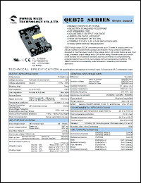 QEB75-48S05-M datasheet: Input range:36-75 VDC;output voltage:5 VDC; output current:15 A; 75 W single output DC-DC converter QEB75-48S05-M