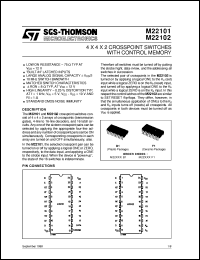 M22102 datasheet: WITH CONTROL MEMORY 4 X 4 X 2 CROSSPOINT SWITCHES M22102