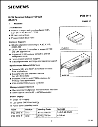 PSB2110-P datasheet: ISDN terminal adapter circuit PSB2110-P