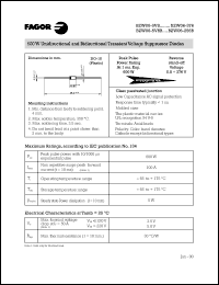 BZW06-239B datasheet: 600 W unidirectional and bidirectional transient voltage suppressor diodes, 239V BZW06-239B