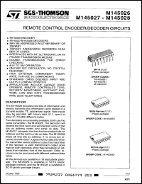 M145028B1 datasheet: Remote control encoder/decoder circuits M145028B1