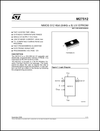 M27512-3F6 datasheet: NMOS 512 Kbit (64Kb x 8) UV EPROM, 300ns M27512-3F6