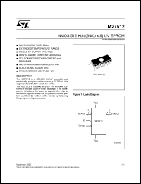 M27512-3F1 datasheet: NMOS 512 Kbit (64Kb x 8) UV EPROM, 300ns M27512-3F1