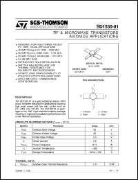 SD1530-01 datasheet: AVIONICS APPLICATIONS RF & MICROWAVE TRANSISTORS SD1530-01