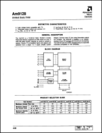 AM9128-200BJA datasheet: 2048 x 8 static RAM, 200ns AM9128-200BJA