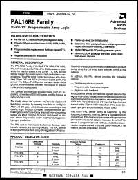 PAL16L8-D/2JC datasheet: TTL programmable array logic, 10ns PAL16L8-D/2JC