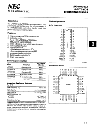 uPD70008C datasheet: 8-bit CMOS microprocessor, 4MHz uPD70008C