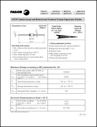 1N6302C datasheet: 180 V, 1 mA, 1500 W unidirectional and bidirectional transient voltage suppressor diode 1N6302C