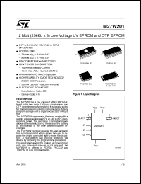 M27W201 datasheet: 2 MBIT (256KB X8) LOW VOLTAGE OTP EPROM M27W201