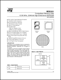 M35101 datasheet: CONTACTLESS MEMORY CARD IC 13.56 MHZ, 2048-BIT HIGH ENDURANCE EEPROM M35101