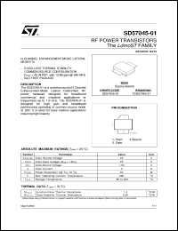 SD57045-01 datasheet: RF POWER TRANSISTORS N-CHANNEL ENHANCEMENT-MODE LATERAL MOSFETS SD57045-01