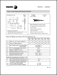 FBI2A4S1 datasheet: 50 V, 2 A glass passivated bridge rectifier FBI2A4S1