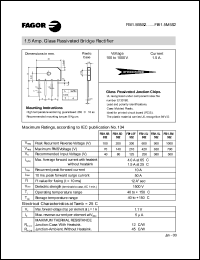 FBI1.5D5S2 datasheet: 200 V, 1.5 A glass passivated bridge rectifier FBI1.5D5S2