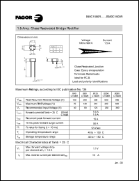 B40C1500R datasheet: 100 V, 1.5 A glass passivated bridge rectifier B40C1500R