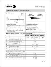 GP10QI datasheet: 1200 V, 1 A glass passivated junction rectifier GP10QI