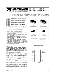 HCF40160B datasheet: SYNCHRONOUS PROGRAMMABLE 4-BIT COUNTERS HCF40160B