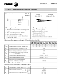 1N5398GP datasheet: 800 V, 1.5 A glass passivated junction rectifier 1N5398GP