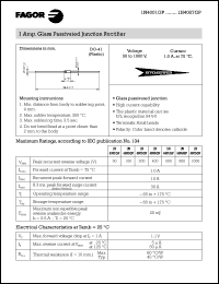 1N4006GP datasheet: 800 V, 1A glass passivated junction rectifier 1N4006GP