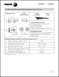 Z2SMB120 datasheet: 120 V, 5 mA, 2 W surface mounted glass passivated zener diode Z2SMB120