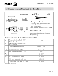 Z1SMA75 datasheet: 75 V, 10 mA, 1 W surface mounted glass passivated zener diode Z1SMA75