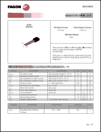 XL0102DA datasheet: 400 V, 200 mA sensitive gate SCR XL0102DA