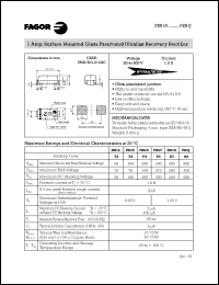FES1B datasheet: 100 V, 1 A surface mounted glass passivated ultrafast recovery rectifier FES1B