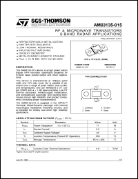 AM83135-015 datasheet: S-BAND RADAR APPLICATIONS RF & MICROWAVE TRANSISTORS AM83135-015