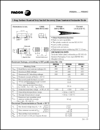 FES26C datasheet: 600 V, 1 A surface mounted very fast soft recovery glass passivated avalanche diode FES26C