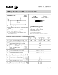RGP02-14 datasheet: 1400 V, 0.5 A glass passivated fast recovery rectifier RGP02-14