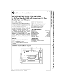 ADC10734CIMSA datasheet: 10-Bit Plus Sign Serial I/O A/D Converters with Mux, Sample/Hold and Reference [Life-time buy] ADC10734CIMSA
